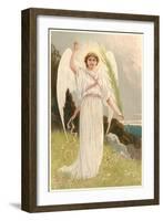 Angel with Palm Frond-null-Framed Art Print