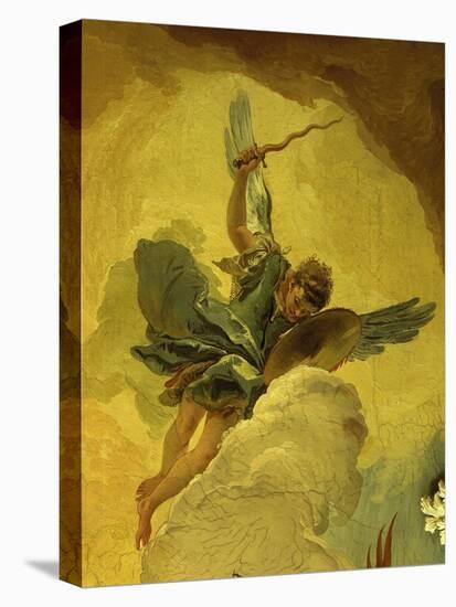 Angel with Sword and Shield, from the Fall of the Rebel Angels, Fresco, Grand Staircase (Detail)-Giambattista Tiepolo-Stretched Canvas