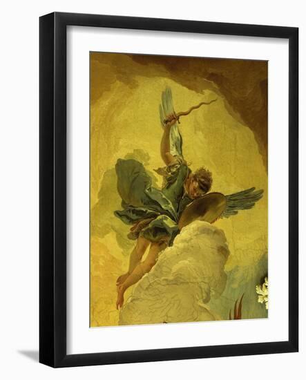 Angel with Sword and Shield, from the Fall of the Rebel Angels, Fresco, Grand Staircase (Detail)-Giambattista Tiepolo-Framed Giclee Print