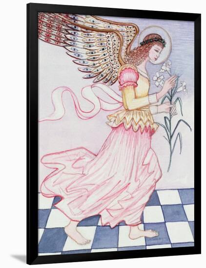 Angel with Tiger Lily, 1995-Gillian Lawson-Framed Giclee Print