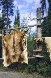 Hides Stretched over Wooden Racks for Tanning. Alaska (PR)-Angel Wynn-Photographic Print