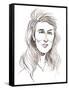 Angela Carter, English novelist and journalist; caricature-Neale Osborne-Framed Stretched Canvas