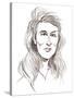 Angela Carter, English novelist and journalist; caricature-Neale Osborne-Stretched Canvas