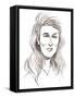 Angela Carter, English novelist and journalist; caricature-Neale Osborne-Framed Stretched Canvas