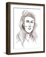 Angela Carter, English novelist and journalist; caricature-Neale Osborne-Framed Giclee Print