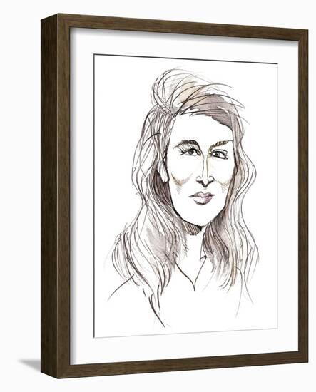 Angela Carter, English novelist and journalist; caricature-Neale Osborne-Framed Giclee Print