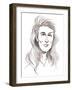 Angela Carter, English novelist and journalist; caricature-Neale Osborne-Framed Giclee Print