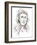 Angela Carter, English novelist and journalist; caricature-Neale Osborne-Framed Giclee Print