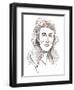 Angela Carter, English novelist and journalist; caricature-Neale Osborne-Framed Giclee Print