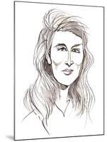 Angela Carter, English novelist and journalist; caricature-Neale Osborne-Mounted Giclee Print