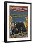 Angeles National Forest - Wrightwood, California - Black Bears Vintage Sign-Lantern Press-Framed Art Print