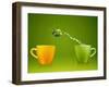 Angelfish Jumping Out of Cup with Water Splashes and Acrobatic Movement-Rawan Hussein-Framed Photographic Print