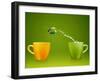 Angelfish Jumping Out of Cup with Water Splashes and Acrobatic Movement-Rawan Hussein-Framed Photographic Print