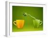 Angelfish Jumping Out of Cup with Water Splashes and Acrobatic Movement-Rawan Hussein-Framed Photographic Print