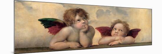 Angeli - Madonna Sistina-Raffaello Sanzio-Mounted Premium Giclee Print