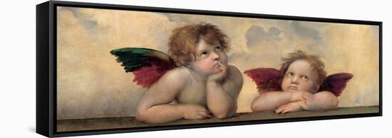 Angeli - Madonna Sistina-Raffaello Sanzio-Framed Stretched Canvas