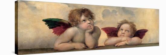 Angeli - Madonna Sistina-Raffaello Sanzio-Stretched Canvas