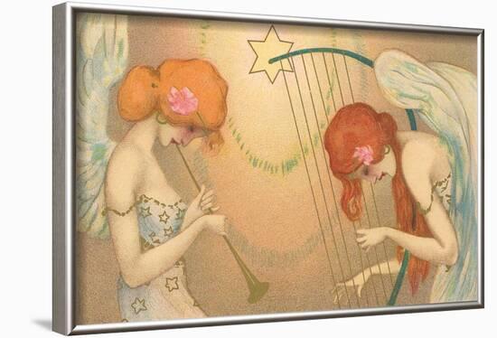 Angelic Musical Duo-null-Framed Art Print