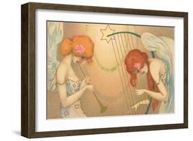 Angelic Musical Duo-null-Framed Art Print