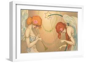 Angelic Musical Duo-null-Framed Art Print