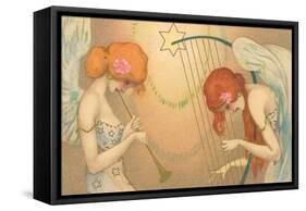 Angelic Musical Duo-null-Framed Stretched Canvas