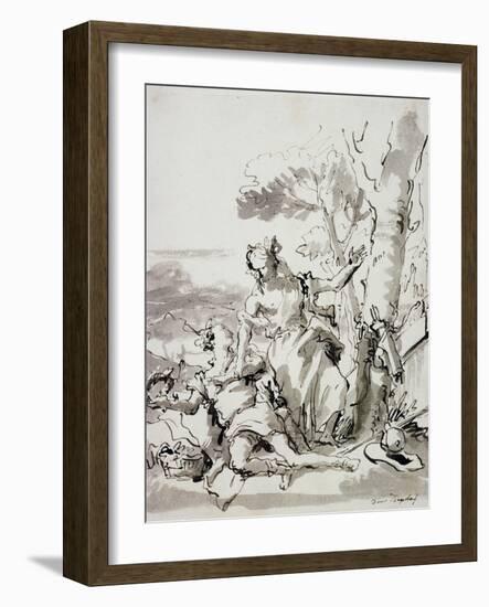 Angelica and Medoro-Domenico Tiepolo-Framed Giclee Print