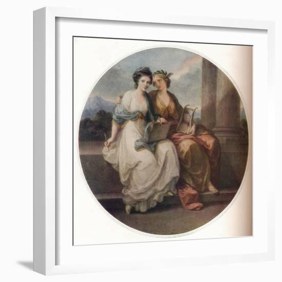 Angelica Kauffmann in the Character of Design listening to the Inspiration of Poetry, 1782, (1921)-Thomas Burke-Framed Giclee Print