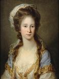 Portrait of the Artist, Bust Length, Wearing a Pink Dress and a Gold Embroidered Blue Robe, 1767-Angelica Kauffmann-Framed Giclee Print