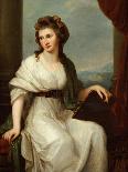 Portrait of the Artist, Seated Three-Quarter Length in a White Dress and Green Shawl-Angelica Kauffmann-Giclee Print