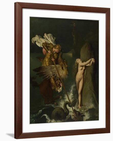 Angelica Saved by Ruggiero, 1819-1839-Jean-Auguste-Dominique Ingres-Framed Giclee Print