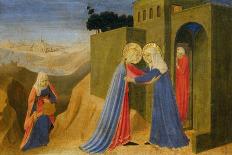 Cortona Altarpiece Showing the Annunciation, Predella: Visitation-Angelico & Strozzi-Framed Giclee Print