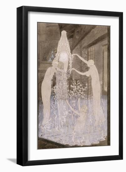 Angélique se parant de fleurs, protégée par sainte Agnès-Carlos Schwabe-Framed Giclee Print