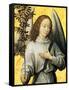 Angelo con ramo d'ulivo-Hans Memling-Framed Stretched Canvas