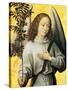 Angelo con ramo d'ulivo-Hans Memling-Stretched Canvas