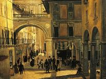 Piazza Dei Mercanti or the Transition from the Old Fish Merchants' Square, 1844-Angelo Inganni-Giclee Print