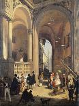 Piazza Dei Mercanti or the Transition from the Old Fish Merchants' Square, 1844-Angelo Inganni-Giclee Print