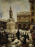 Piazza Della Loggia in Snow-Angelo Inganni-Giclee Print