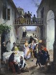 Piazza Dei Mercanti or the Transition from the Old Fish Merchants' Square, 1844-Angelo Inganni-Giclee Print