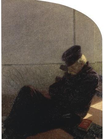 Dream and Reality (Man in a Black Hat and Coat Sleeping)