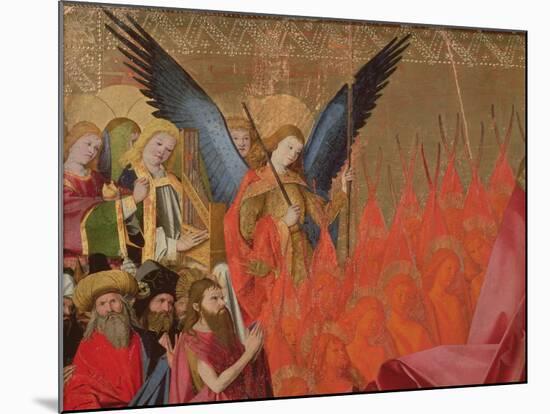 Angels and Elected Officials, Detail of the Coronation of the Virgin, 1453-54 (Oil on Panel)-Enguerrand Quarton-Mounted Giclee Print
