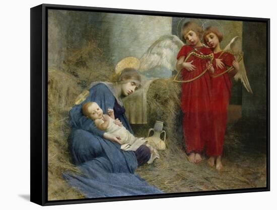 Angels and Holy Child-Marianne Stokes-Framed Stretched Canvas