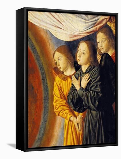 Angels, Detail from Right Side of Central Panel with Madonna Enthroned with Angels-null-Framed Stretched Canvas