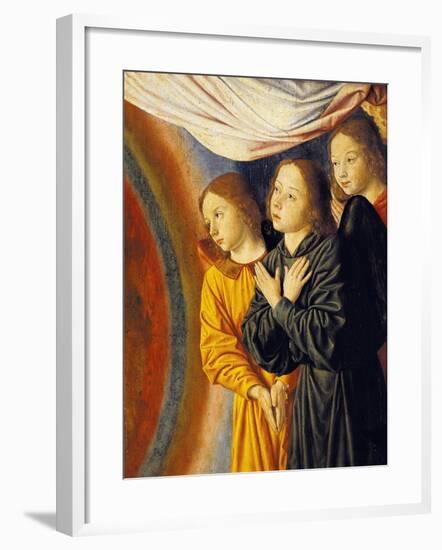 Angels, Detail from Right Side of Central Panel with Madonna Enthroned with Angels-null-Framed Giclee Print