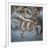 Angels, Detail of Frescoes from Section of Abraham and Isaac, from Dome of Parma Cathedral-Antonio Allegri Da Correggio-Framed Giclee Print