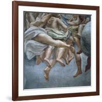 Angels, Detail of Frescoes from Section of Abraham and Isaac, from Dome of Parma Cathedral-Antonio Allegri Da Correggio-Framed Giclee Print