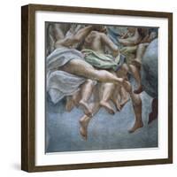 Angels, Detail of Frescoes from Section of Abraham and Isaac, from Dome of Parma Cathedral-Antonio Allegri Da Correggio-Framed Giclee Print