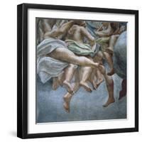 Angels, Detail of Frescoes from Section of Abraham and Isaac, from Dome of Parma Cathedral-Antonio Allegri Da Correggio-Framed Giclee Print