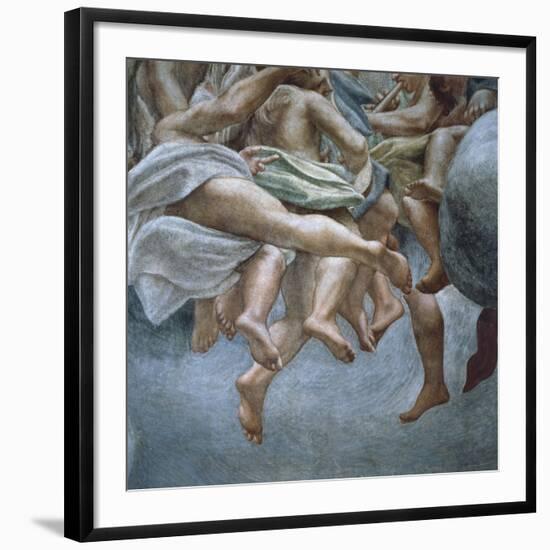 Angels, Detail of Frescoes from Section of Abraham and Isaac, from Dome of Parma Cathedral-Antonio Allegri Da Correggio-Framed Giclee Print