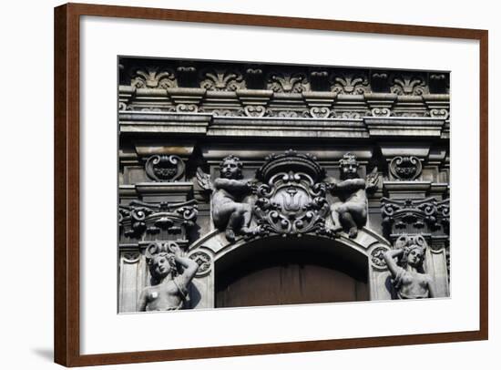 Angels Holding Coat of Arms, Architectural Detail from a Building-null-Framed Giclee Print