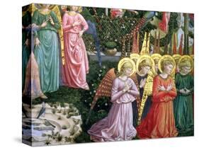 Angels in a Heavenly Landscape, the Left Hand Wall of the Apse-Benozzo di Lese di Sandro Gozzoli-Stretched Canvas